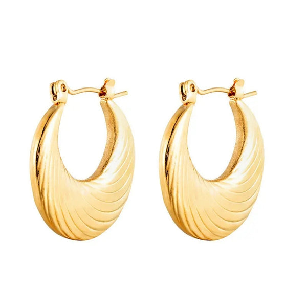 Anti tarnish golden moon earrings