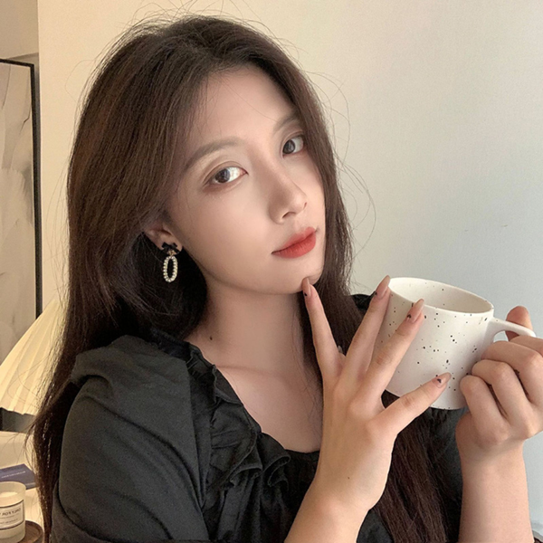 Bowknot With Hanging Pearls Earrings