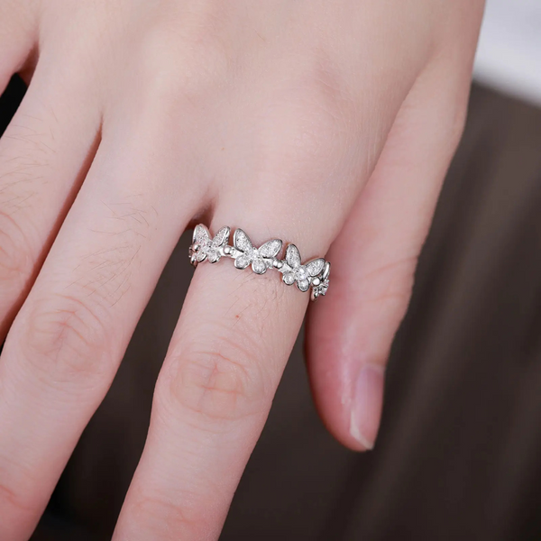 Silver Shine Butterfly Ring
