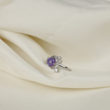 Purple Star Sapphire Cabochon Ring in White Gold