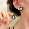 Black pearl flower Earring