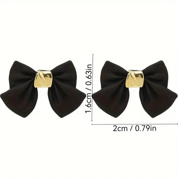 Love Korean Black Bow Earrings