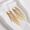 Golden long tassel earrings