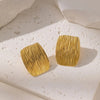 Anti Tarnish Golden Rectangle Shaped Stud Earring
