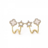 Gold Plated Stone Star Four-Leaf Clover Stud Earring