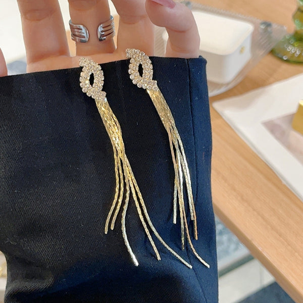 Golden Tassel chain earrings