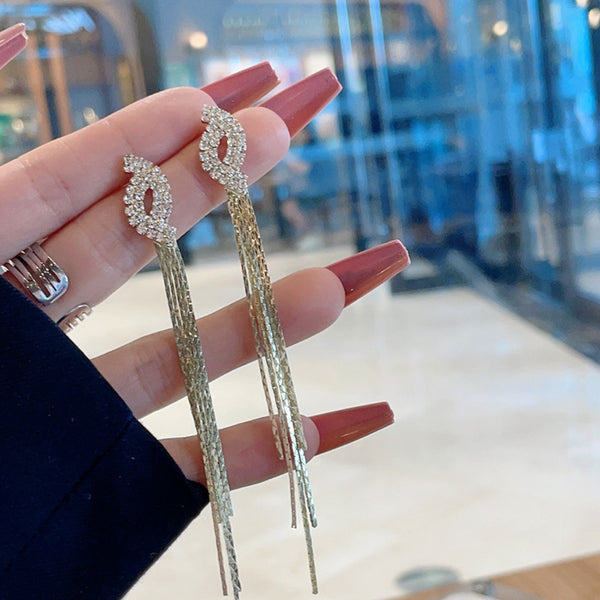 Golden Tassel chain earrings
