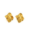Anti tarnish gold square shape earrings