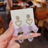 Zircon Geometry Maple Leaf Tassel Earrings