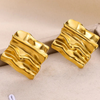 Anti tarnish gold square shape earrings