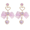 Zircon Geometry Maple Leaf Tassel Earrings