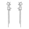 Starry Shine Rhinestone Dangle Chain Earrings