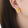 Anti tarnish gold flora earrings