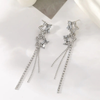 Starry Shine Rhinestone Dangle Chain Earrings