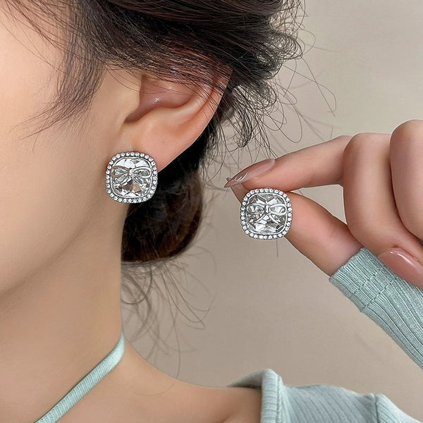Silver Rhodium Plated Earrings