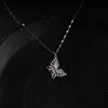 Silver Butterfly Zircon Pendant Necklace