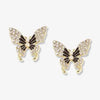 Butterfly Rhinestone Pearl Earrings