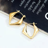 Anti tarnish classy Triangle gold hoops earrings