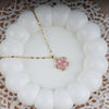 Gold Plated Pink Flower Pendant Necklace