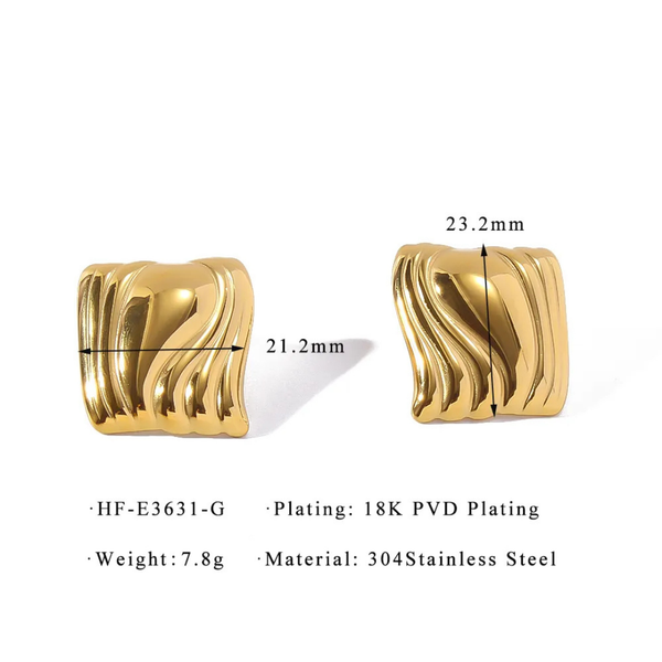 Anti tarnish golden earrings