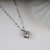Silver chain white heart necklace