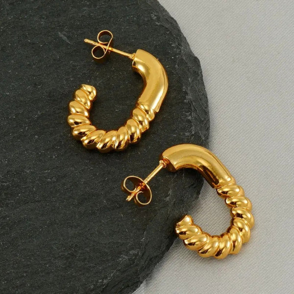 Anti tarnish half hoop earrings