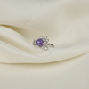 Purple Star Sapphire Cabochon Ring in White Gold