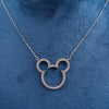Silver Necklace with Mouse Ears Pendant