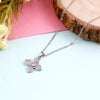 Silver-Toned Necklace with Floral Pendant