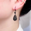 Elegant Black Crystal Drop Earrings