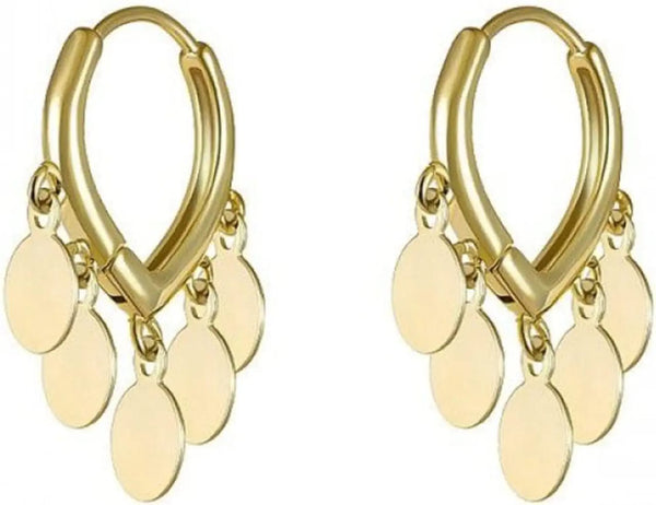 Gold Shiny Multi disc Bali Earring