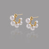 Combo Of 2 Gold & Pearl Mini-Hoops Earring