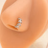 Adjustable Leaf Zircon Silver Nose piercing