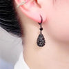 Elegant Black Crystal Drop Earrings