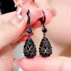 Elegant Black Crystal Drop Earrings