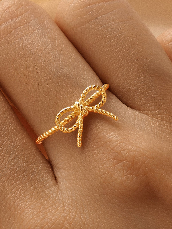 Twisted Rope Bow Knot Ring