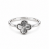 S925 Silver Clover Bloom Adjustable Ring