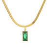 Emerald Gold Plated Anti Tarnish Chain Pendant