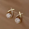 Pack Of 2 Trendy Gold-Tone Rhinestone Earring