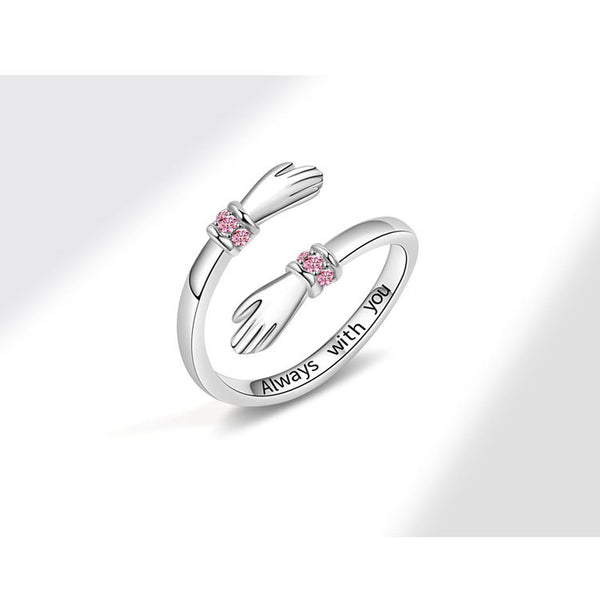 Pink Rhinestone Cute hand ring