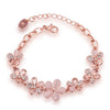 Flower Rose Gold Plated Crystals Bracelet