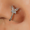 Fake nose clip silver Butterfly Stone Piercing