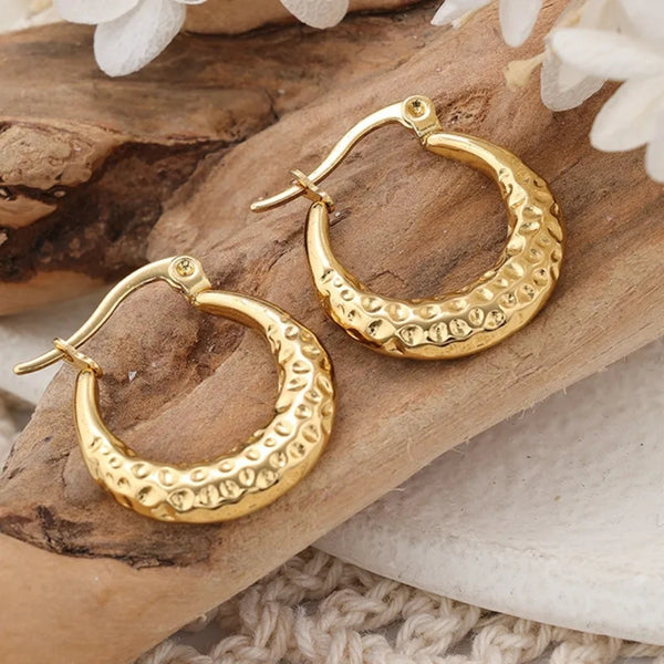 Anti tarnish gold unique earrings
