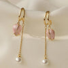Rose and Pearl Drop Earrings