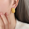 Anti tarnish golden shine stud earrings
