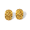 Anti tarnish golden shine stud earrings