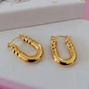 Anti tarnish trendy gold earrings