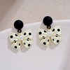 Simple Temperament Bow Polka Dot Earrings
