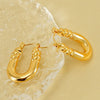 Anti tarnish trendy gold earrings