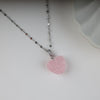 Silver chain Purple Crystal Heart Necklace pendant